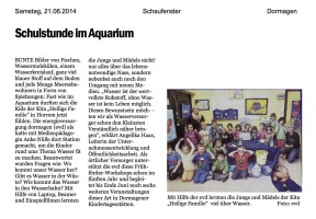 2014.06.21 - Schaufenster - Schulstunde im Aquarium - Wasser - Dormagen - EVD