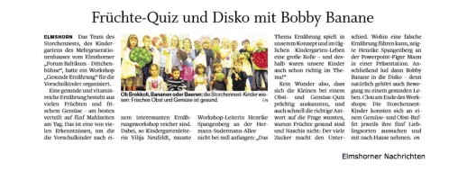 2015.07.20 - Elmshorner Nachrichten - Früchte-Quiz und Disco mit Bobby Banane - GesErn - Elmshorn - RN