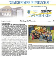 2015.10.23 - Wimsheimer Rundschau KW43 - Früförderworkshop Gesunde Ernährung - GesErn - Wimsheim - RSW