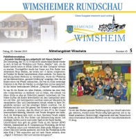 2015.10.23 - Wimsheimer Rundschau KW43 - Früförderworkshop Gesunde Ernährung - GesErn - Wimsheim - RSW