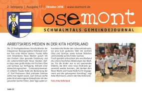 2016.10.01 - osemont-Schwalmtal Gemeindejournal Nr. 17 - ArbeitsKreis-Medien in der Kita Hoferland - GesErn - Schwalmtal - PKW-Stücken