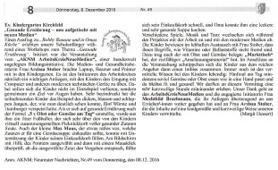 2016.12.08 - Neureuter Nachrichten Nr. 49 - Gesunde Ernährung neu aufgetischt mit Neuen Medien - GesErn - Karlsruhe-Neureut - Privat