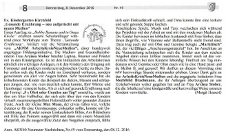 2016.12.08 - Neureuter Nachrichten Nr. 49 - Gesunde Ernährung neu aufgetischt mit Neuen Medien - GesErn - Karlsruhe-Neureut - Privat