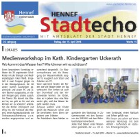 2016.04.15 - Stadtecho Hennef - Medienworkshop im Kath. Kiga Uckerath - Wasser - Hennef - WTV & rhenag