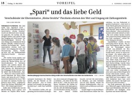 2016.05.13 - General Anzeiger Bonn - Spari und das liebe Geld - ZaGuG - Rheinbach - RB-Rheinbach-Voreifel