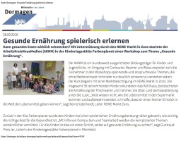 2016.09.28 - dormagen.de - Gesunde Ernährung spielerisch erlernen - GesErn - Dormagen - REWE PKW Zons