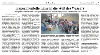 2017.02.14 - General-Anzeiger Bonn - Experimentelle Reise in die Welt des Wassers - Wasser - Bonn-Pützchen - WTV
