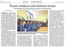 2017.05.12 - Generalanzeiger-Bonn - Wasser schätzen und schützen lernen - Wasserwelten - Bonn-Ippendorf - WTV