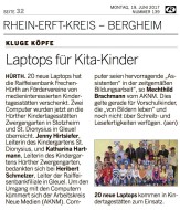 2017.06.19 - Kölnische Rundschau - Laptops für Kita-Kinder - ZaGuG - Hürth - RB Frechen-Hürth