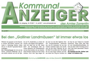 2017.07.14 - Kommunalanzeiger Zarrentin Nr. 07 - Bei den Galliner Landmäusen ist immer etwas los - GesErn - Gallin - BEHR AG