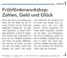 2018.05.12 - Wir Wachtberger Nr. 19 - Frühförderworkshop Zahlen, Geld und Glück - ZaGuG - Wachtberg - VoBa-Wachtberg