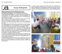 2018.05.17 - Amtsblatt Sulzfeld - Stiftung Volksbank Bruchsal-Bretten finanziert Frühförderworkshop für die Schulanfänger 2018 - ZaGuG - Sulzfeld - VoBa Bruchsal-Bretten