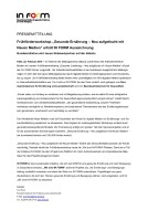 2019.02.22 - Pressemitteilung IN FORM - Frühförderworkshop "Gesunde Ernährung" erhält "IN FORM"-Auszeichnung - Köln