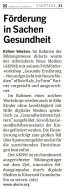 2019.03.21 - Kölner Rundschau - Förderung in Sachen Gesundheit - GesErn - Köln Didacta