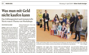 2019.04.09 - Kölner Stadt-Anzeiger - Was man mit Geld nicht kaufen kann - ZaGuG - Lohmar - VR-Bank Rhein-Sieg